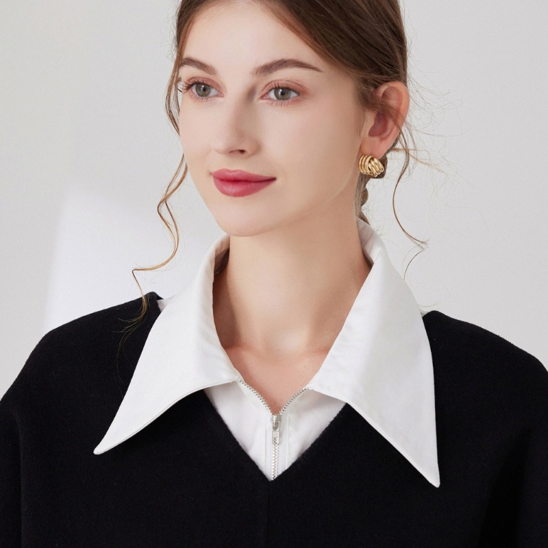 Cổ Áo Sơ Mi Giả Hình Tam Giác Thời Trang Xuân Hè Cho Nữ