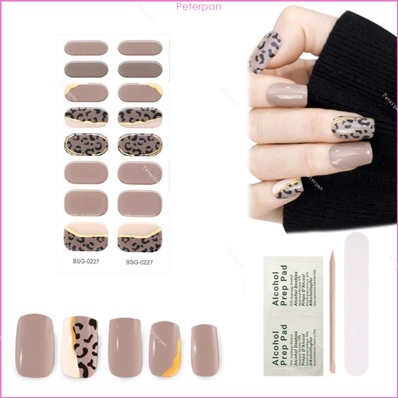 Pepa semi cured gel strips keo gel nail art stickers lasting glitter gel nail wraps sticker with nail file