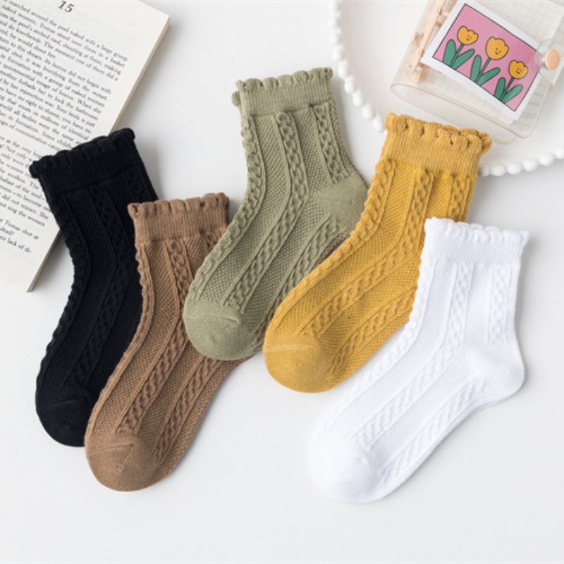 Vớ cotton Mỏng Màu Sắc Xinh Xắn Thời Trang Xuân Thu Cho Bé Gái