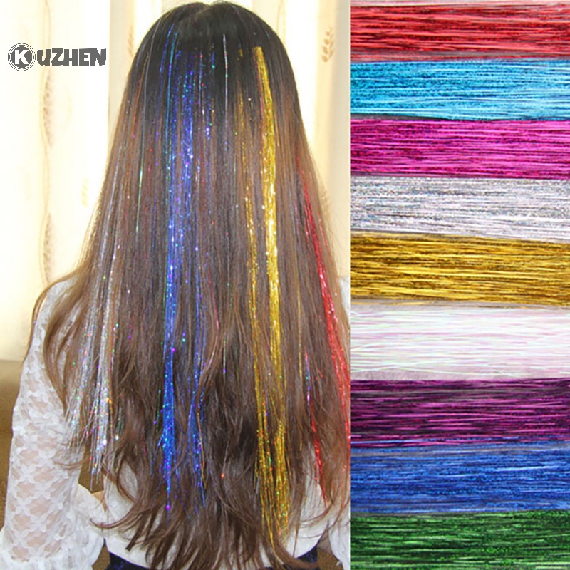 120 Sợi tóc giả KUZHEN lụa kim tuyến lấp lánh