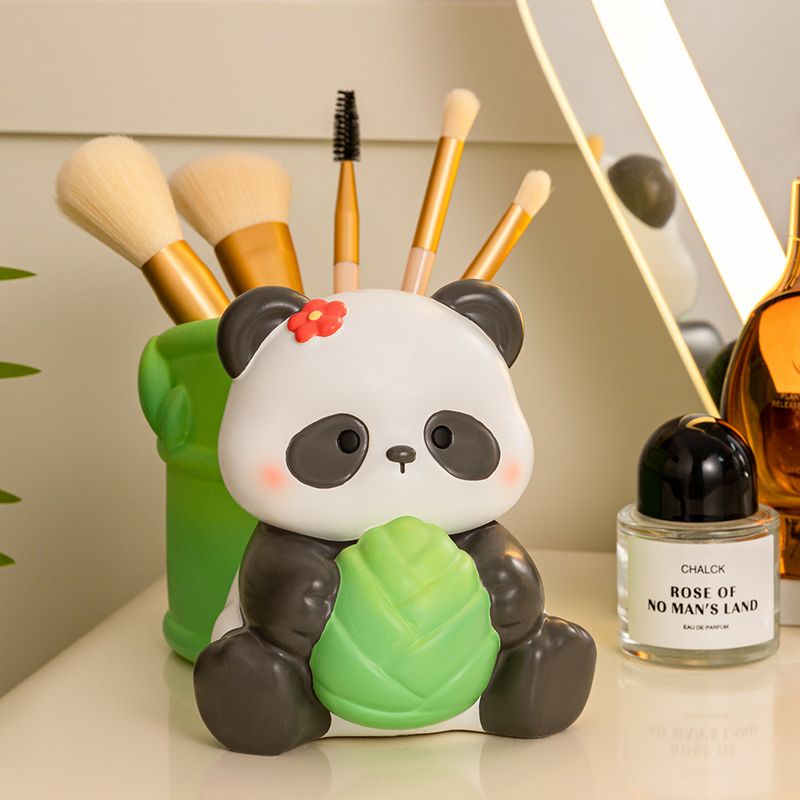Giá Đỡ Bút / Mỹ Phẩm Hình Gấu Trúc Sáng Tạo Trang Trí Bàn Làm Việc / Học Sinh / Làm Quà