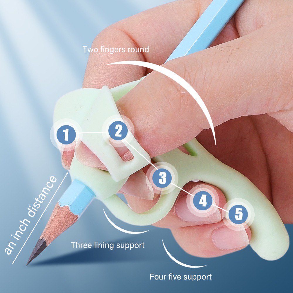 Silicone Kẹp Silicon Năm Ngón Tập Điều Chỉnh Tư Thế Ngón Tay / Viết Đúng Tư Thế Cầm Bút / Dụng Cụ Kẹp Bút Chì Cho Bé