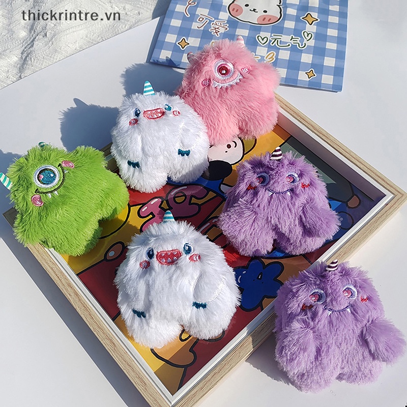 Thi dễ thương sang trọng quái vật nhỏ móc khóa phim hoạt hình búp bê đồ chơi mặt dây chuyền chìa khóa túi trang trí móc chìa khóa xe trẻ em quà tặng phụ kiện vn