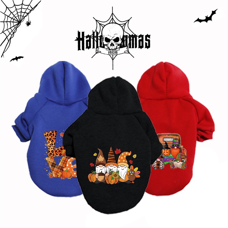 Halloween quần áo cho chó bữa tiệc áo len cho chó áo len dễ thương in quần áo ấm cho chó vừa và nhỏ
