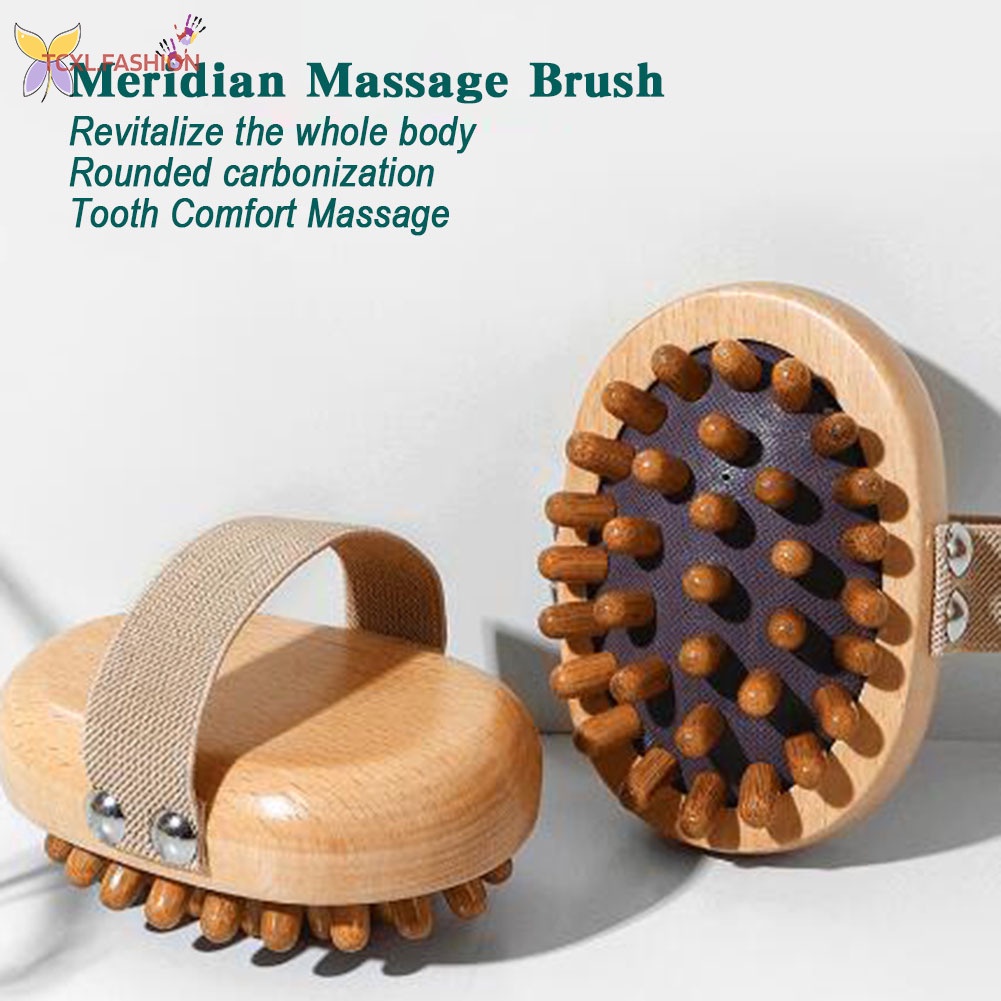 Bàn chải massage cơ thể mini air cushion lược massage da đầu bằng gỗ cho cánh tay chân
