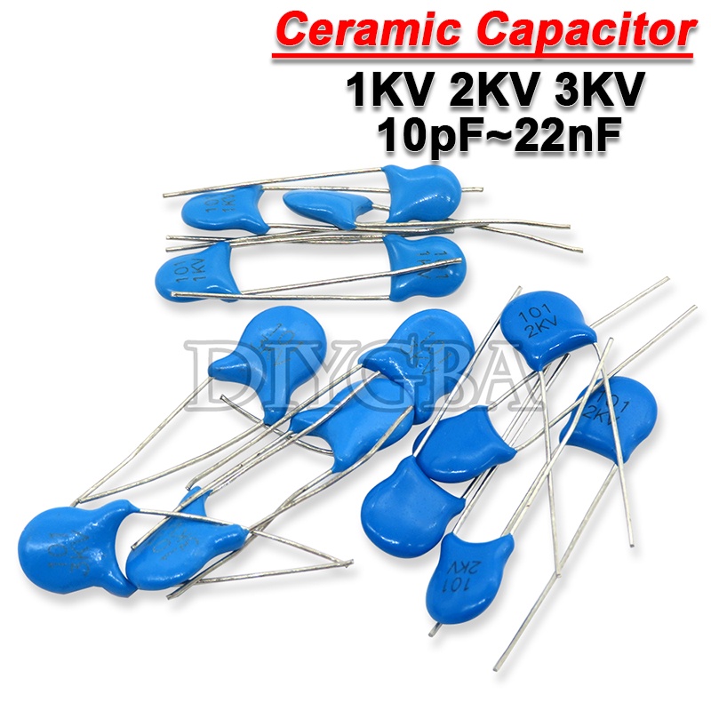20 cái 1kv 2kv 3kv tụ gốm cao áp 5pf 30pf 47pf 56pf 100pf 220pf 1nf 2,2nf 3,3nf 4,7nf 10nf 100nf 471 222 223 103