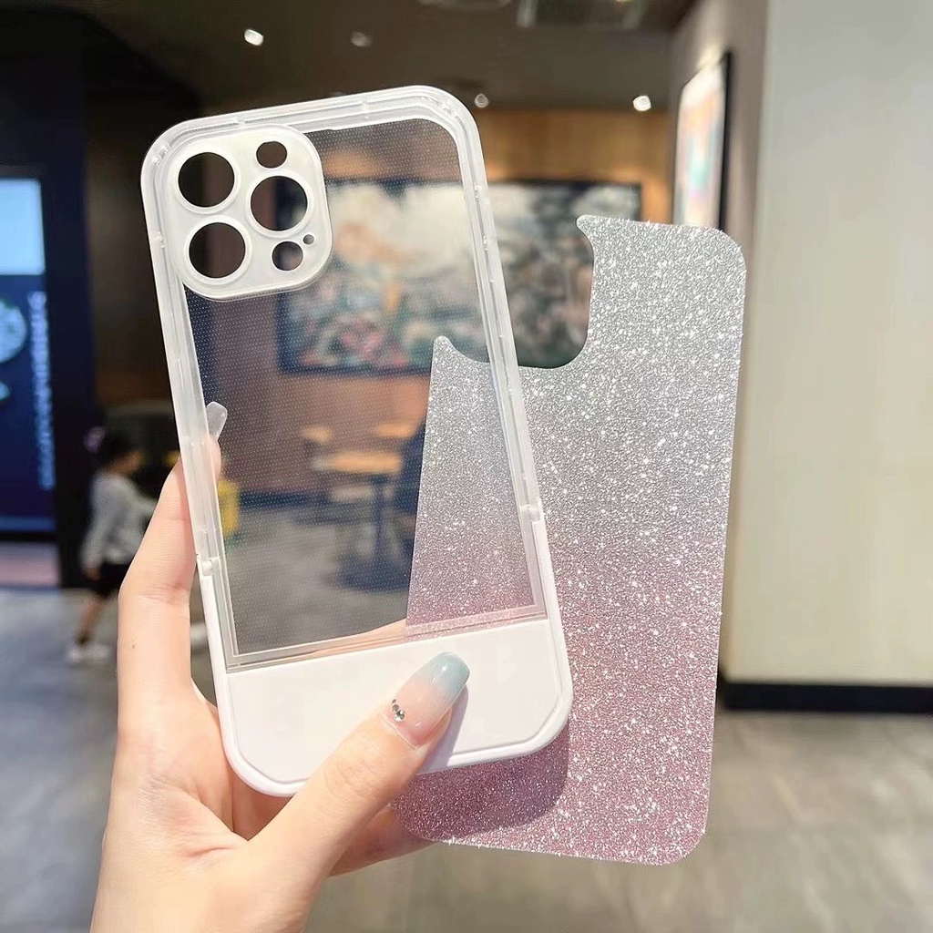 Giá đỡ ẩn trong suốt ốp lưng mềm trong suốt cho oppo reno 10 pro plus 5g 8t 8z 7z 8 6 6z 5 4z 5g 4 7 4g 2 2f bling glitter sheet