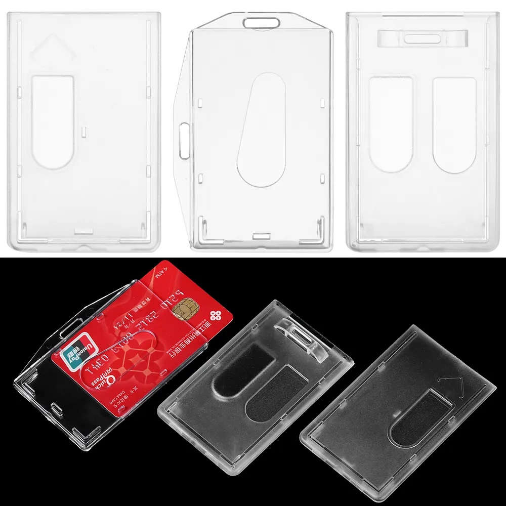 Vỏ Bọc Thẻ ID Bằng Nhựa PVC Cứng Trong Suốt Chống Thấm Nước Có Thể Thu Gọn Cho Unisex