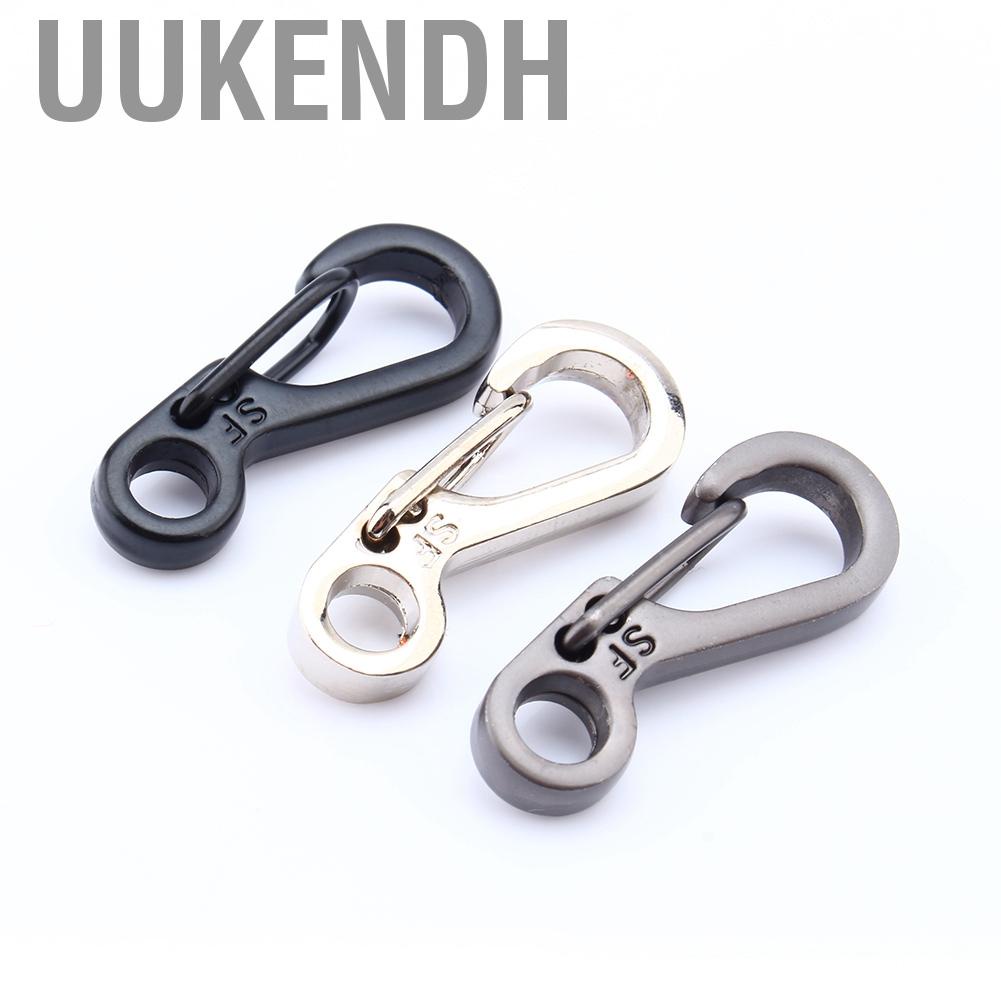 Uukendh Spring Clips Hook Black Mini Resist Water Key Carabiner  For EDC