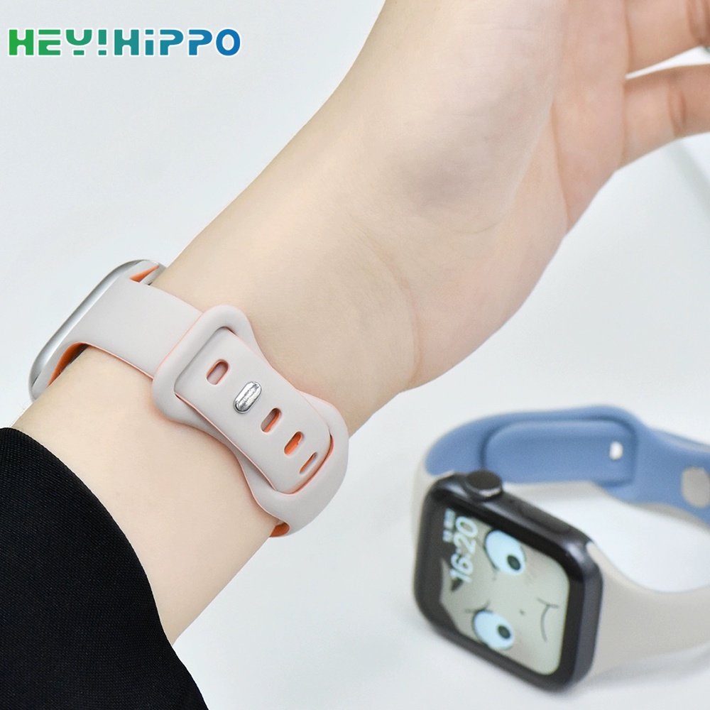 Dây đeo silicon thắt lưng nhỏ dễ thương thích hợp cho dòng smartwatch 8/7/6/4/5 / se / 3/2 thiết kế khóa bướm thích hợp cho iwatch 45/44/42/41/40/38/49mm