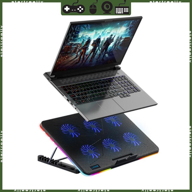 Startreally coolcold máy tính xách tay tản nhiệt làm mát nhanh chống bụi giá đỡ máy tính xách tay ánh sáng rgb 2 usb