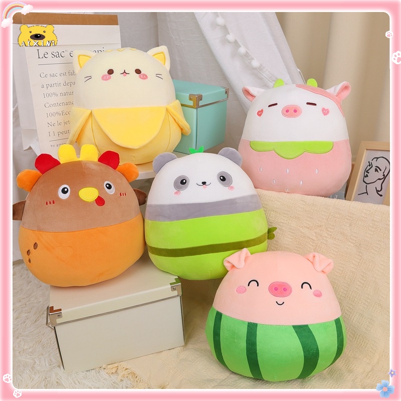 Gấu bông hình chú mèo chuối dễ thương, Gối ném Squishmallow, Gối bông nhồi bông hình bò hồng Thổ Nhĩ Kỳ siêu mềm - 5 kiểu dáng để lựa chọn từ 25cm