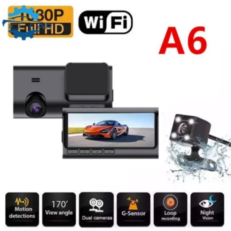 Camera Hành Trình WIFI Oto A6 FULLHD 1080P Bản Mới 2023 Màn Hình 4.0 Inch Full Cảm Ứng, Ghi Hình Sắc Nét Full HD