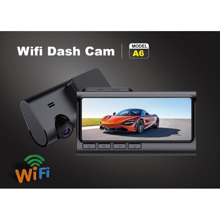 Camera Hành Trình WIFI Oto A6 FULLHD 1080P Bản Mới 2023 Màn Hình 4.0 Inch Full Cảm Ứng, Ghi Hình Sắc Nét Full HD