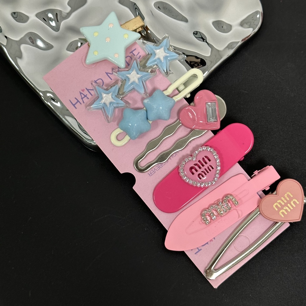 Kẹp tóc mái bên MISS FANCY hình trái tim phong cách mới ngọt ngào có màu cho nữ