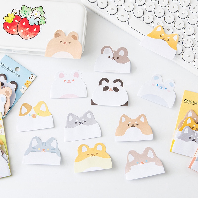 Set 45 Tờ Giấy Ghi Chú Họa Tiết Thú Cưng Hoạt Hình Dễ Thương