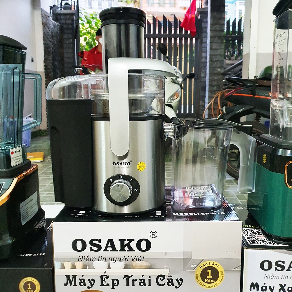 Máy ép li tâm 1000W Osako EP-610 động cơ đồng 100% mạnh mẽ ép cực nhanh, miệng rộng ép được trái cây lớn