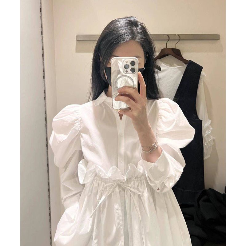 Áo Kiểu Tay Phồng Thiết Kế Dây Rút Thời Trang Mùa Xuân Mới Cho Nữ