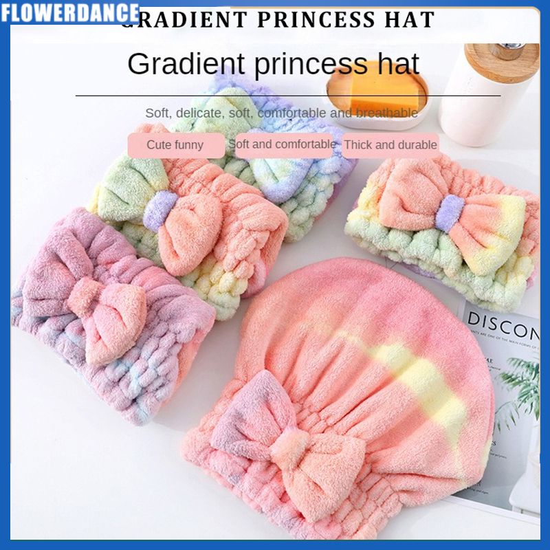 Nữ Mũ Tắm Dày Thấm Hút Mềm Mại Và Thoải Mái Nỉ Mặc Dầu Gội Tóc Khô Nắp Bao Đầu Khăn Hoa