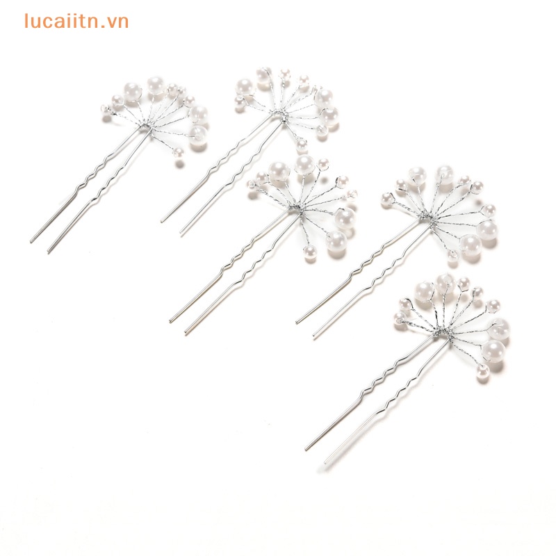 Trâm Cài Tóc Hình Hoa Đính Ngọc Trai Nhân Tạo Cho Cô Dâu vn