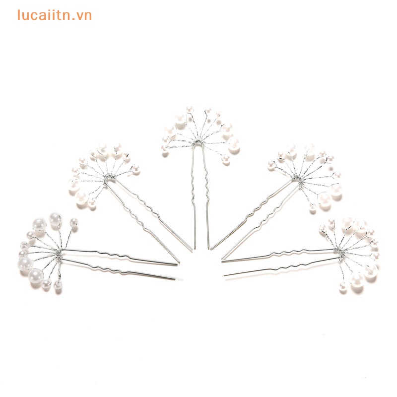 Trâm Cài Tóc Hình Hoa Đính Ngọc Trai Nhân Tạo Cho Cô Dâu vn