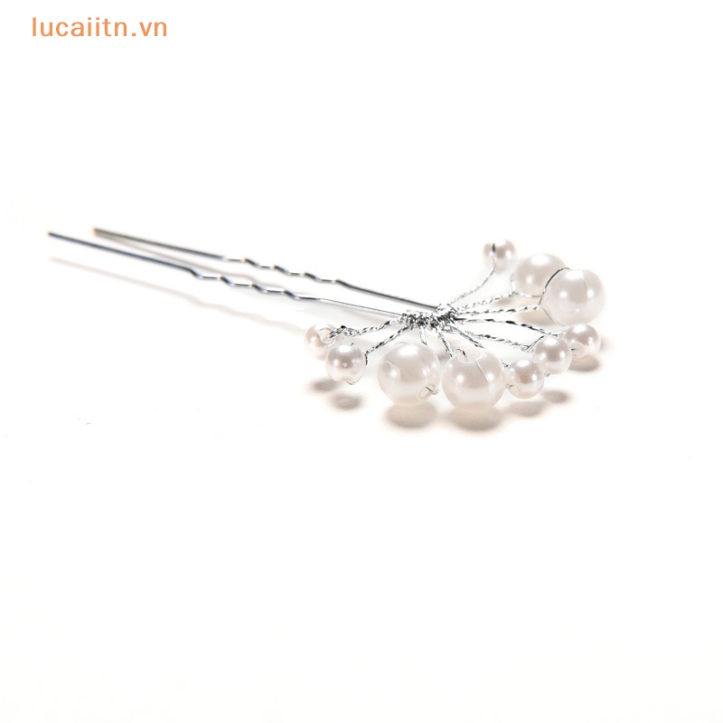 Trâm Cài Tóc Hình Hoa Đính Ngọc Trai Nhân Tạo Cho Cô Dâu vn