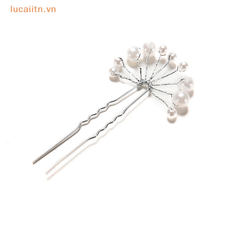 Trâm Cài Tóc Hình Hoa Đính Ngọc Trai Nhân Tạo Cho Cô Dâu vn