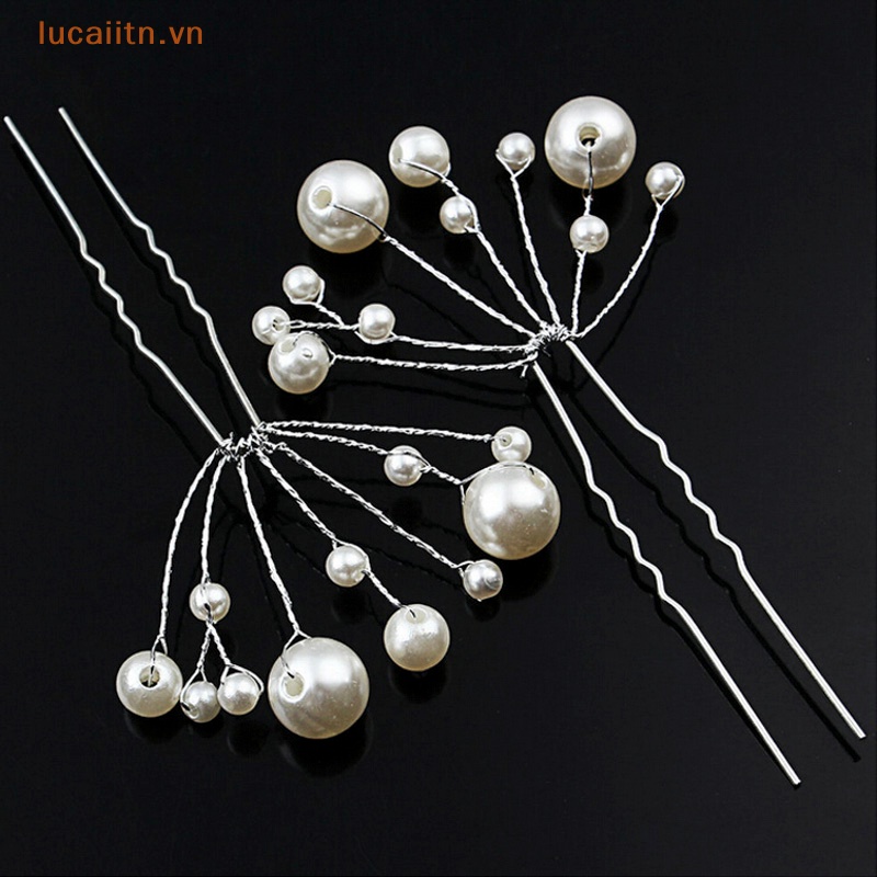 Trâm Cài Tóc Hình Hoa Đính Ngọc Trai Nhân Tạo Cho Cô Dâu vn