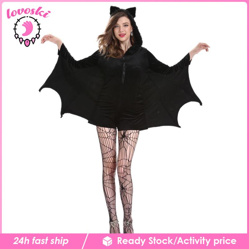 Wing black cape người lớn halloween phụ nữ trang phục lạ mắt