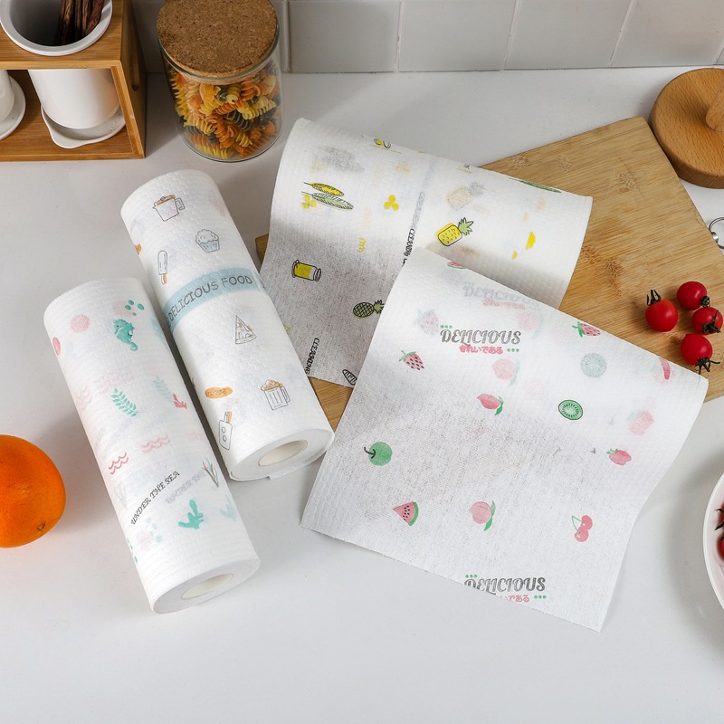 Cuộn Khăn Giấy Vải Lau Đa Năng, Lau Bếp, Lau Chén Bát - Có Thể Tái Sử Dụng - Siêu Thấm Hút Size 20cm - Hàng Chính Hãng