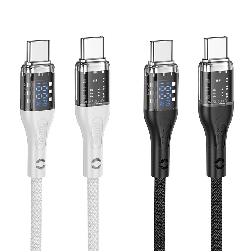 Cáp Sạc Type-C To Type-C Hoco U115 100w báo điện áp