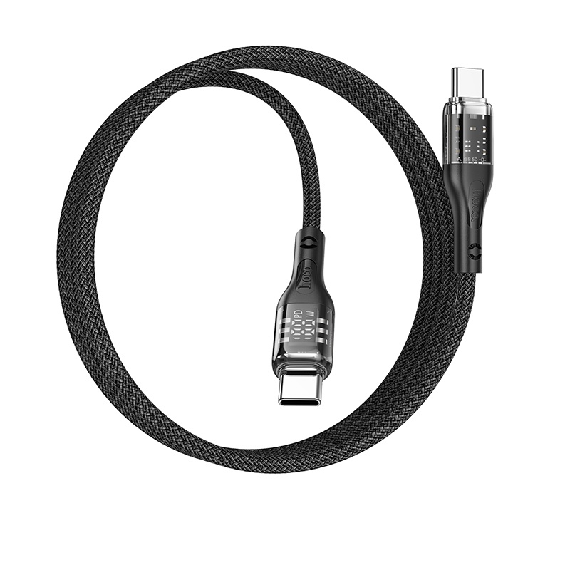 Cáp Sạc Type-C To Type-C Hoco U115 100w báo điện áp
