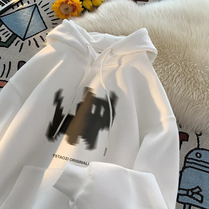 Áo hoodie pixel m-5xl Dáng Rộng Tay Dài In Hình Hoạt Hình Cổ Điển 4 Màu Tùy Chọn Dành Cho Nam Màu Sắc