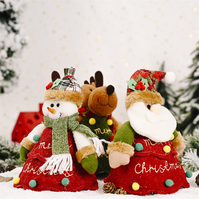 Túi Vải Đựng Kẹo Giáng Sinh Có Tay Cầm Hình Ông Già Noel