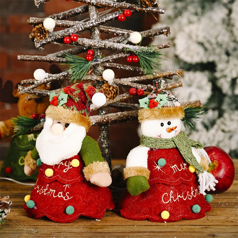 Túi Vải Đựng Kẹo Giáng Sinh Có Tay Cầm Hình Ông Già Noel