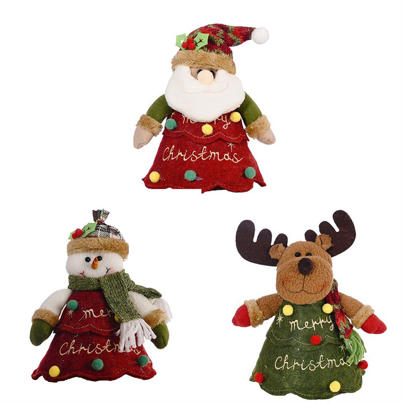 Túi Vải Đựng Kẹo Giáng Sinh Có Tay Cầm Hình Ông Già Noel