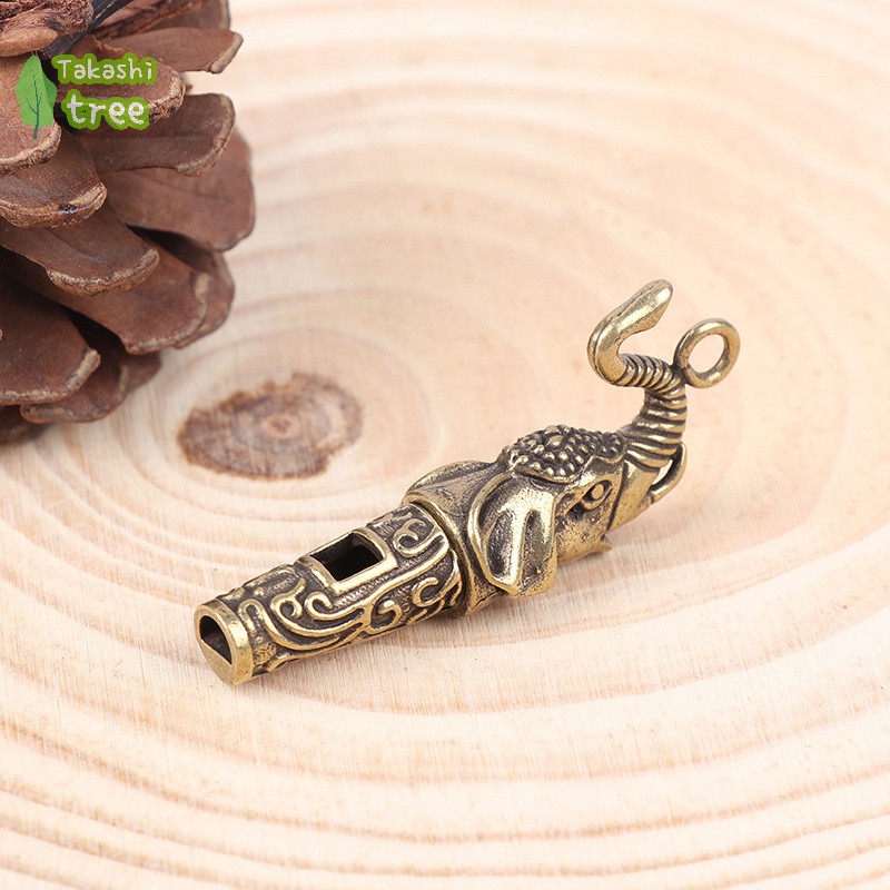 1pc đồng thau kim loại treble đào tạo hoang dã sinh tồn mặt dây chuyền voi còi cổ móc khóa ngoài trời còi sinh tồn ngoài trời