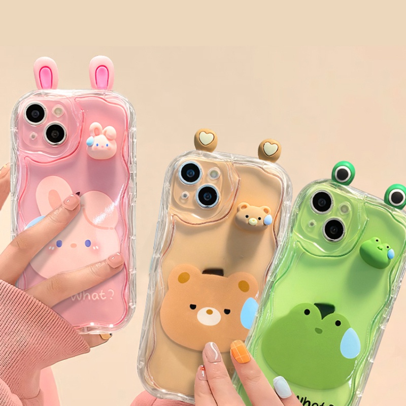 Water drop shell sweat animal stereo doll for iphone 7 7plus 8 8plus xs xr creative 11 12 13 14 pro plus promax