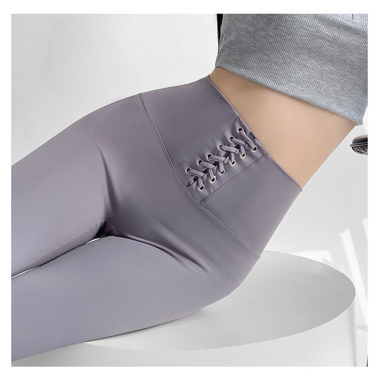 quần yoga nữ cạp cao nâng hông phong cách mới mùa thu đông chạy bộ quần dài thể thao skinny slimmer nhìn quần áo thể dục