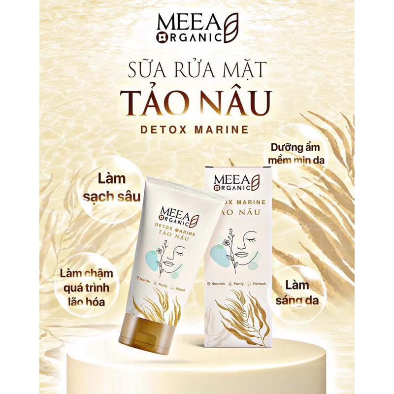 huamai Sửa Rửa Mặt Tảo Nâu Detox Marine - Meea Origine (Tặng Kèm Tuýp Mini)