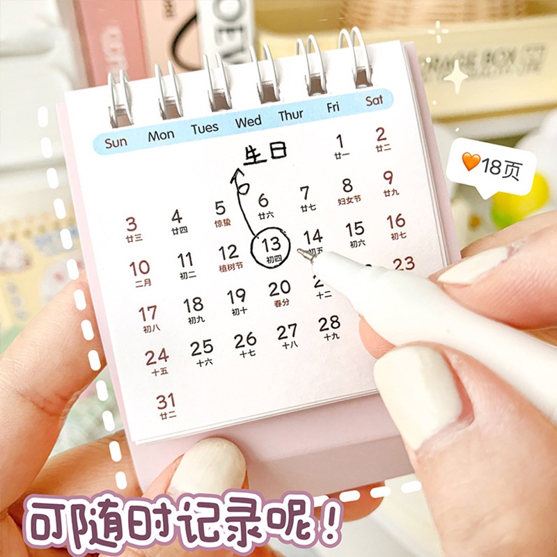 Lịch Năm 2024 mini Để Bàn Họa Tiết Hoạt Hình Dễ Thương