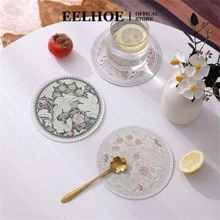 Đế lót ly/tách trà EELHOE bằng da bùn tảo cát hình tròn cách nhiệt chống bỏng