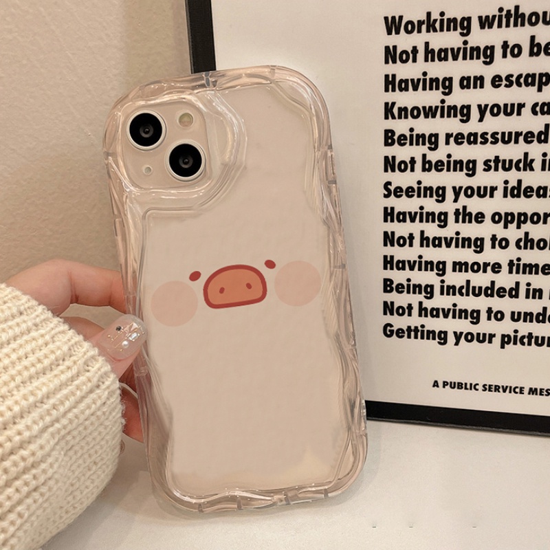 Iphone simple piggy emoji all-inclusive phone case for 7 7plus 8 8plus xs xr 11 12 13 14 pro plus promax