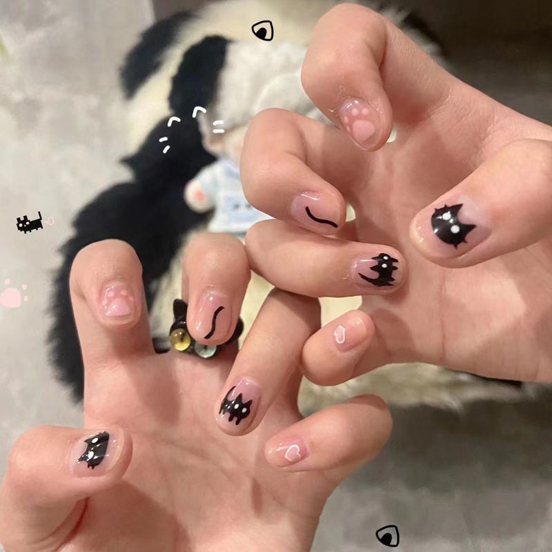 Đề can dán móng STZPRONAIL trang trí màu cầu vồng thiết kế quái vật nhỏ dopamine