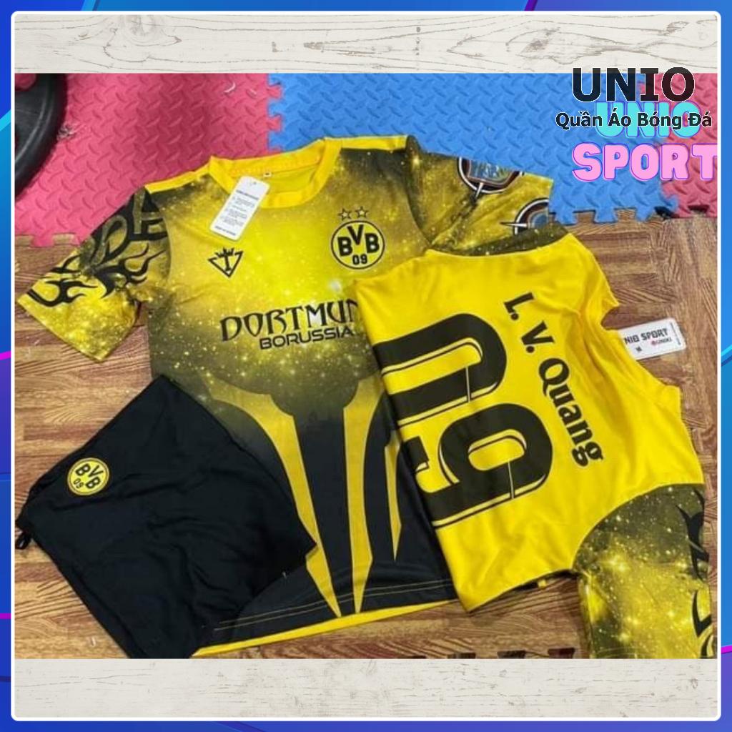 Áo đá bóng in tên - Bộ quần áo đá bóng Dor* M** vàng thun lạnh cao cấp - đồ thể thao in tên theo yêu cầu