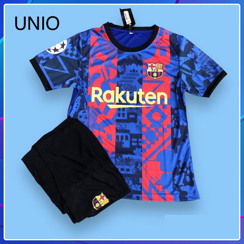 Áo đá bóng in tên - Bộ quần áo đá bóng Ba* ce** xanh thun lạnh cao cấp - đồ thể thao in tên theo yêu cầu