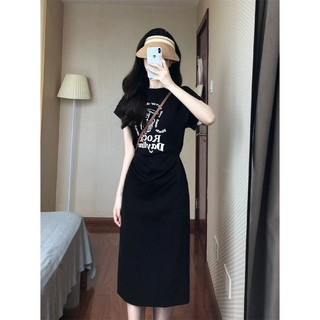 Sugemiusi women's dress váy sang trọng phong cách mới mùa hè xếp ly thiết kế váy váy t-shirt mỏng hơn nhìn niche hẹp-phụ nữ chờ tay ngắn a-