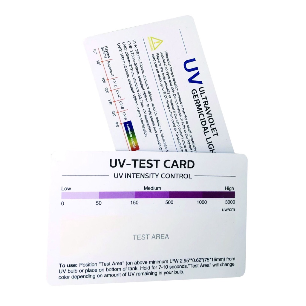 Thẻ test tia UV/UVA/UVB, tia cực tím cực chính xác