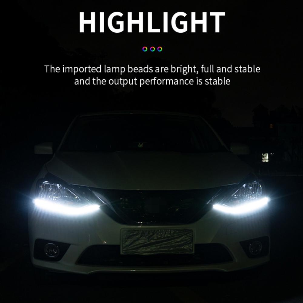 1 Dải Đèn led drl Ánh Sáng Trắng / Vàng Linh Hoạt Chống Thấm Nước Trang Trí Đèn Pha / Đèn Xi Nhan Cho Xe Hơi c1y7