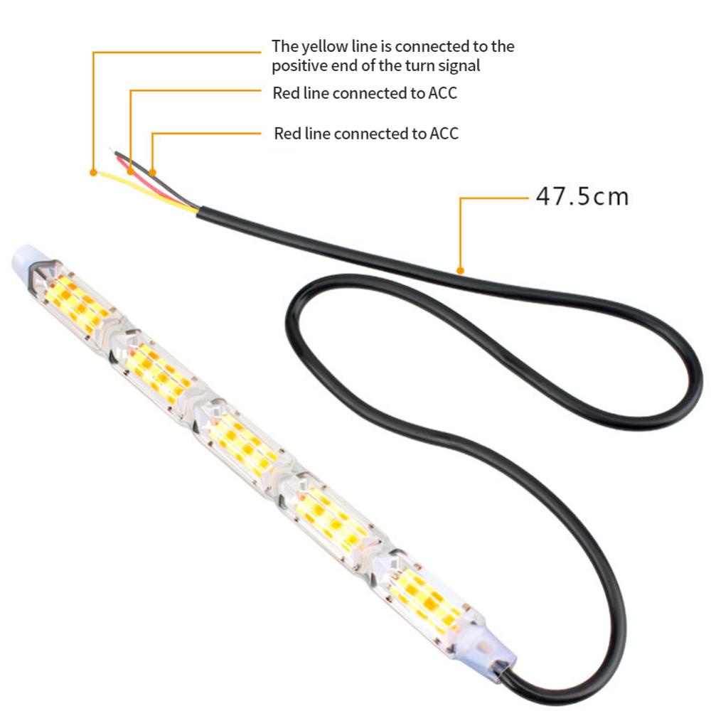 1 Dải Đèn led drl Ánh Sáng Trắng / Vàng Linh Hoạt Chống Thấm Nước Trang Trí Đèn Pha / Đèn Xi Nhan Cho Xe Hơi c1y7